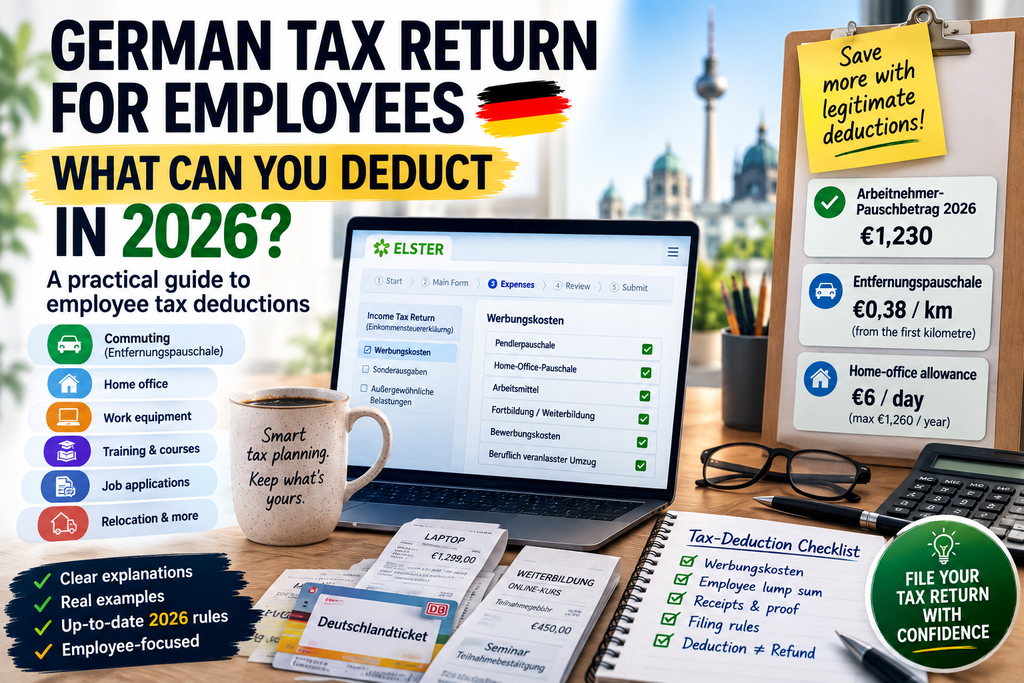German Tax Return for Employees: What Can You Deduct in 2026? German Tax Return for Employees: What Can You Deduct in 2026?