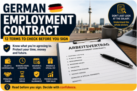 German Employment Contract Explained: 12 Financial Terms to Check Before You Sign
