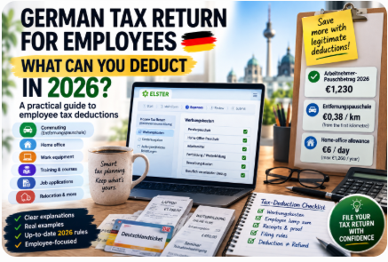 German Tax Return for Employees: What Can You Deduct in 2026?